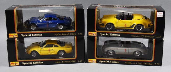 (4) Maisto Special Edition Renault & Porsche-MIB-NOS