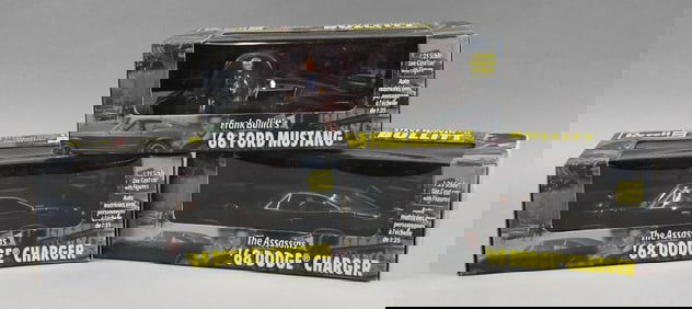 (3) 2001 Revell '68 Ford Mustang, '68 Dodge Charger-MIB-NOS