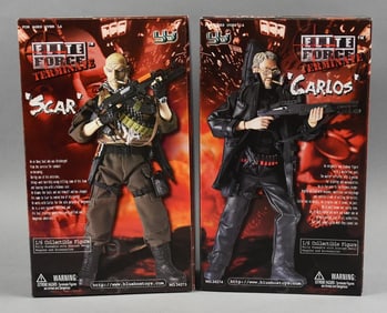 (2) BBi Elite Force Terminate Carlos & Scar - MIB-NOS
