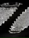 Lalique Bagatelle Frosted Crystal Bird & Vine Vase