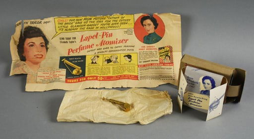 1950 Elizabeth Taylor's Lapel Pin Perfume Atomizer-Ralston