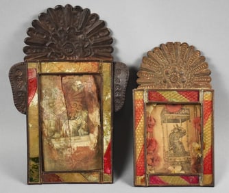 Vintage Mexican Religious Retablo Nicho Folk Srt