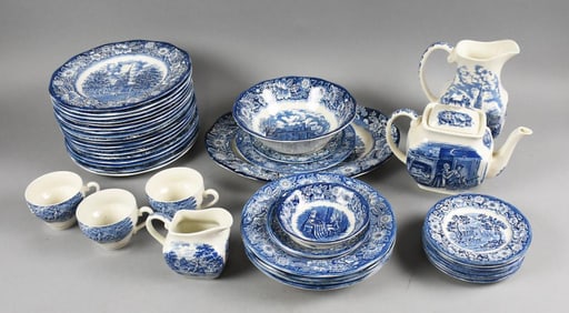 Vintage Staffordshire Liberty Blue Ironstone Dish Set