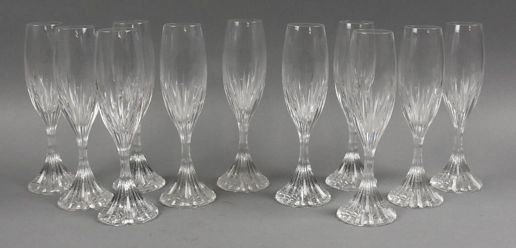 (11) Baccarat Massena Crystal Flutes - 8.5" Tall (1 of 6)