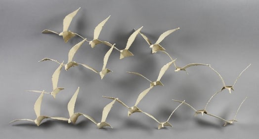 Vintage MCM Curtis Jere Style Seagulls in Flight Wall Art