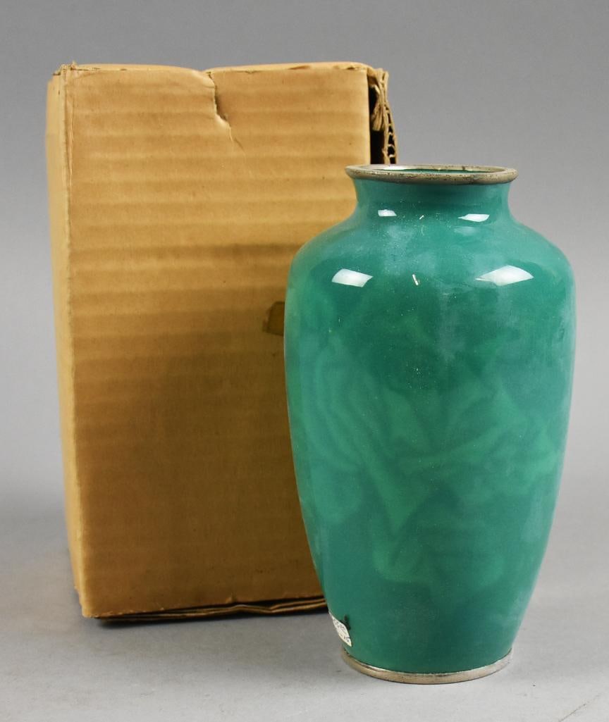 Vintage Japanese Ando Jubei Style Wireless Cloisonne Vase (1 of 5)