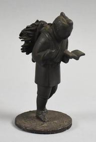 Vintage Japanese Ninomiya Sontoku Cast Iron Figure