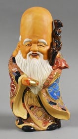 Vintage Japanese Moriage Fukurokuju, Signed NOS