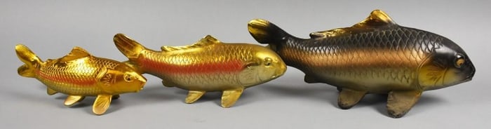 Vintage Japanese Cast Iron Koi Fish - New Old Stock