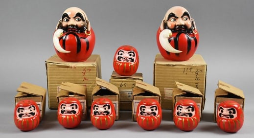Vintage Collection Japanese Daruma Banks, Original Boxes
