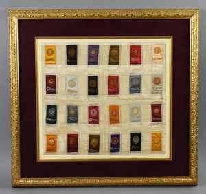 Antique College Tobacco Silks, Framed
