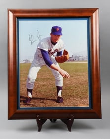 Large Signed Nolan Ryan Rookie Color Photograph