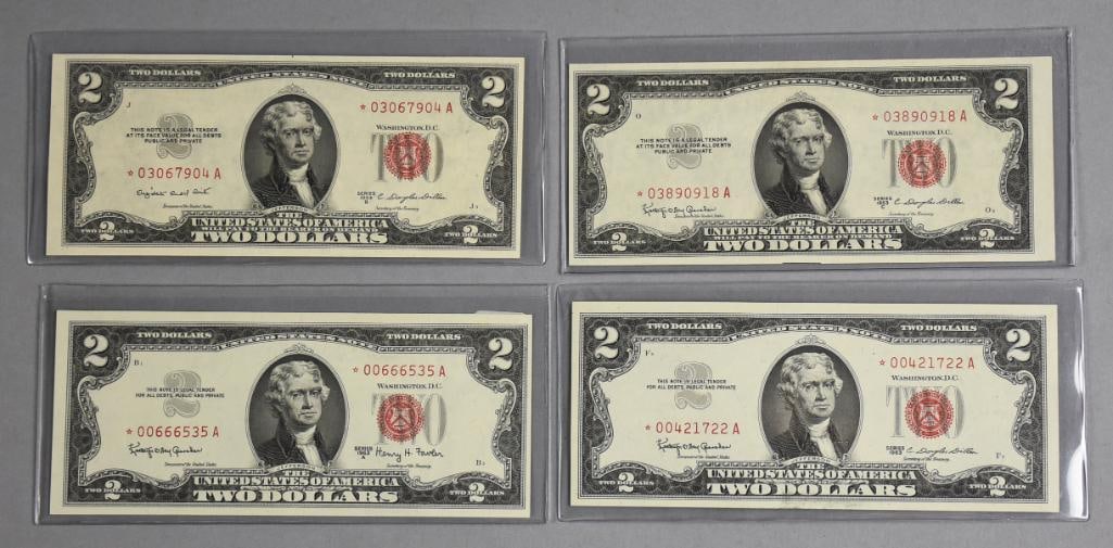 Two 1953 & Two 1963 $2 Two Dollar Bills (1 of 4)