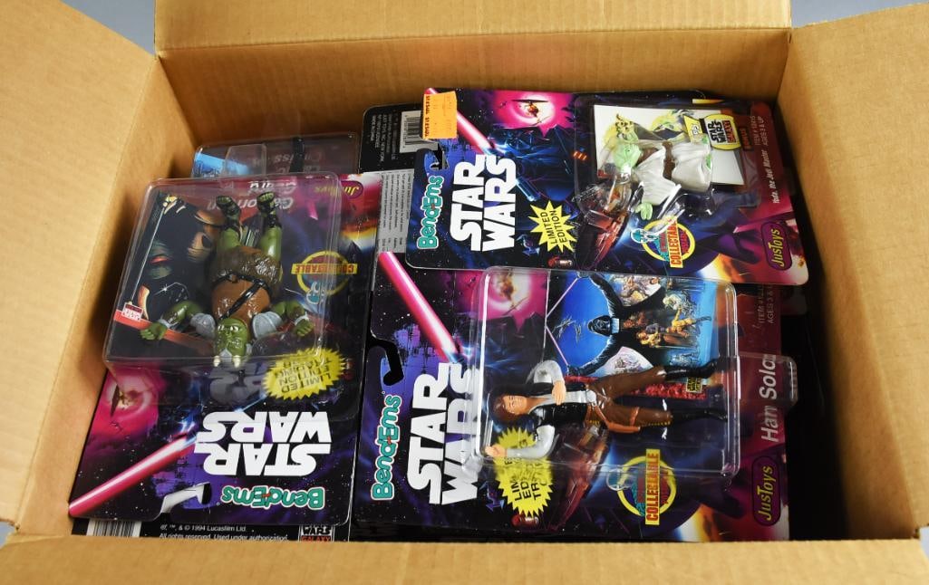 (43) 1993-94 JusToys Inc, Star Wars Bendems-MOC-NOS (1 of 6)