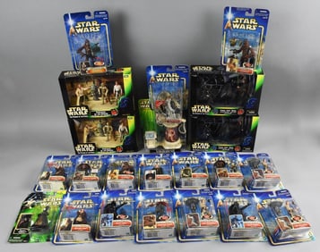 (22) 1990s, 2000s Hasbro/Kenner Star Wars Action Figs-NOS