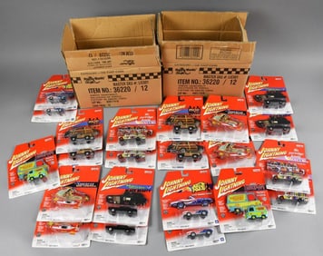 (2) 2000s Johnny Lightning Hollywood on Wheels-Factory Cases