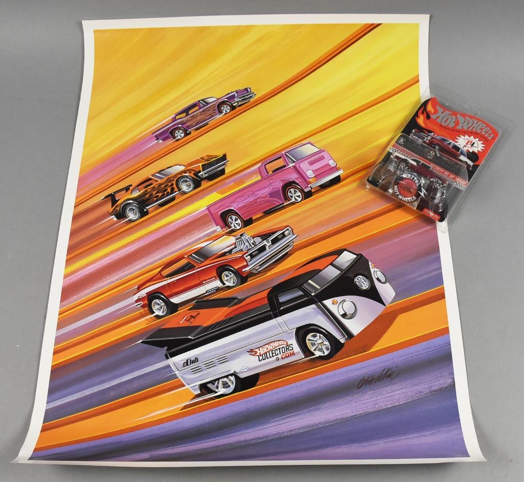 2007 Hot Wheels RedLine Club Ltd Ed Car & Poster-NOS: Lot is a 2007 Hot Wheels RedLine Club Limited Edition. Car & Poster-NOS. Car is a '55 Chevy Bel Air Gasser, #1144/4650. Single owner collection from the largest toy collector on the West Coast.