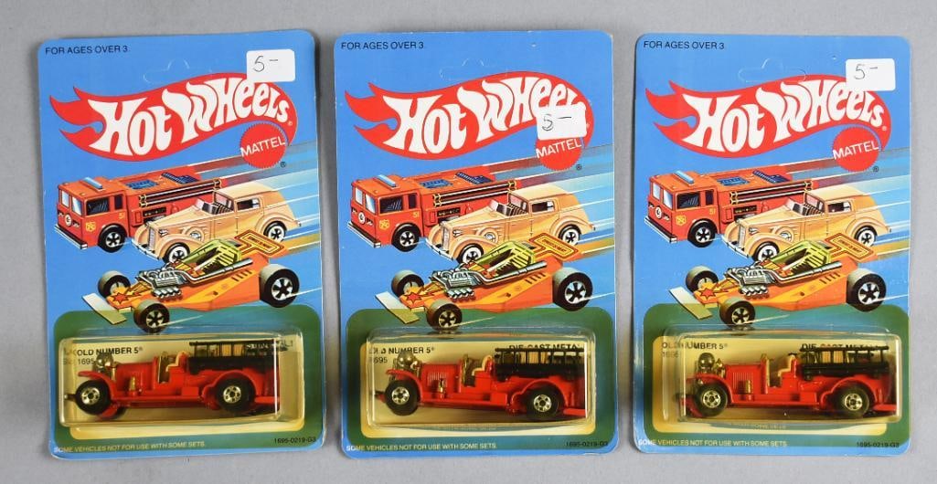 (3) 1982  Hot Wheels Old Number 5, Unpunched MOC-NOS (1 of 3)