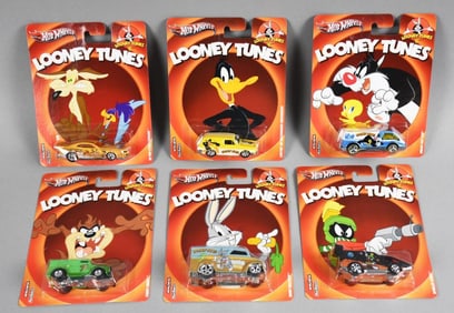 (6) 2012 Mattel Hot Wheels Looney Tunes Complete Set-MOC-NOS