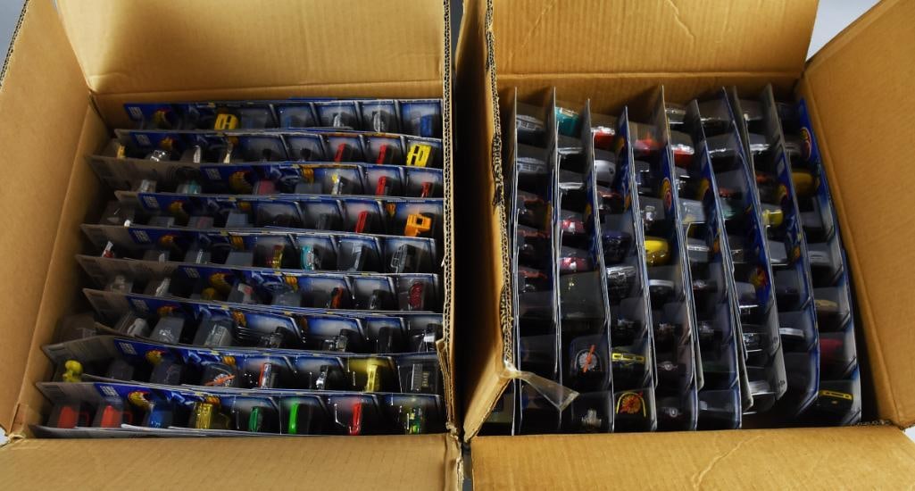 (2) 2001 Mattel Hot Wheels Factory Shipping Cases-MOC-NOS: Lot is two 2001 Mattel Hot Wheels Factory Shipping Cases-MOC-NOS. Both cases opened and complete. Single owner collection from the largest toy collector on the West Coast.