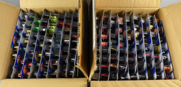 (2) 1990s Mattel Hot Wheels Die-Cast-Factory Cases-NOS