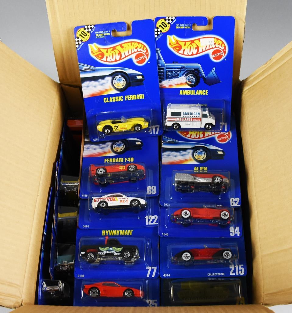 (70) 1990s Mattel Hot Wheels Blue Card Assortment-MOC-NOS (1 of 3)