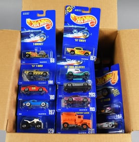 (60) 1990s Mattel Hot Wheels Blue Card Assortment-MOC-NOS