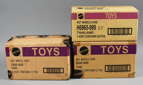 2002, 2004 Mattel Hot Wheels Factory Shipping Cases-NOS