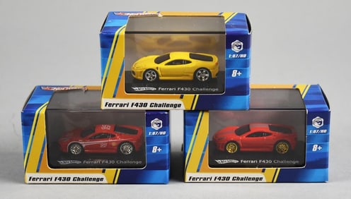 (3) 2008 Mattel Hot Wheels 1:87 Scale Ferrari Asst-MIB-NOS