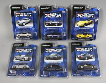 (6) 2010 Greenlight Hot Pursuit Die-Cast-MOC-NOS