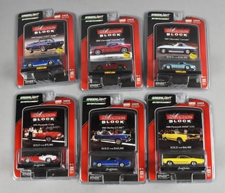 (6) 2010 Greenlight Mecum Auction Block Die-Cast Cars -MOC-NOS