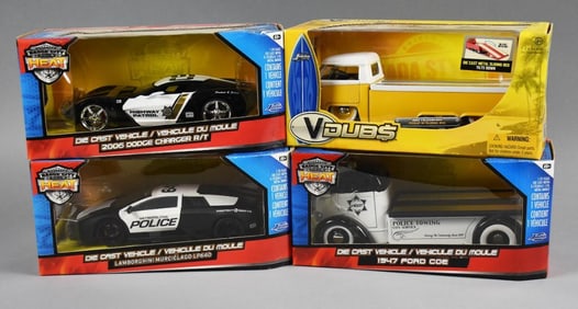 (4) 2000s Jada Dub & City Badge Heat 1:24 Scale-MIB-NOS