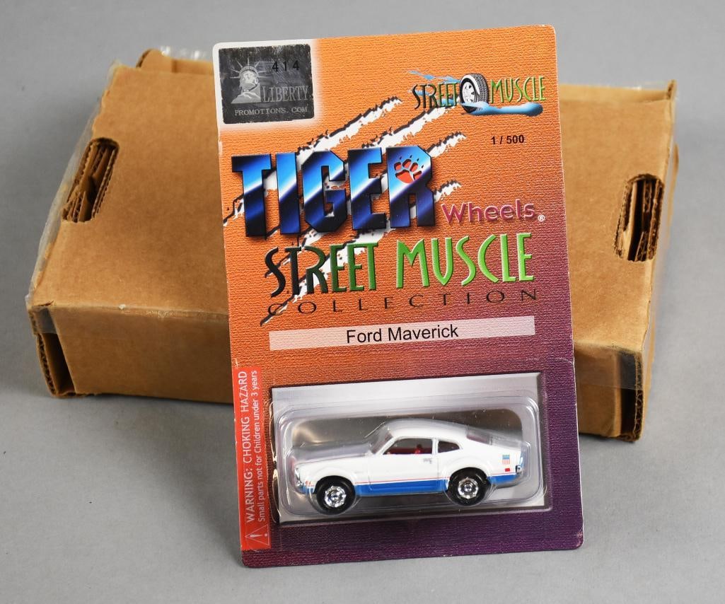2003 Tiger Wheels Ford Maverick-Street Muscle Collection-NOS: Lot is a 2003 Tiger Wheels Ford Maverick-Street Muscle Collection-NOS. Includes original shipping box. Single owner collection from the largest toy collector on the West Coast.