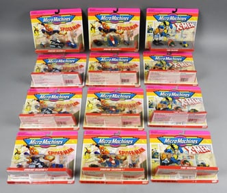 (12) 1993 Micro Machine Spider-Man, X-Men Galoob MIP-NOS
