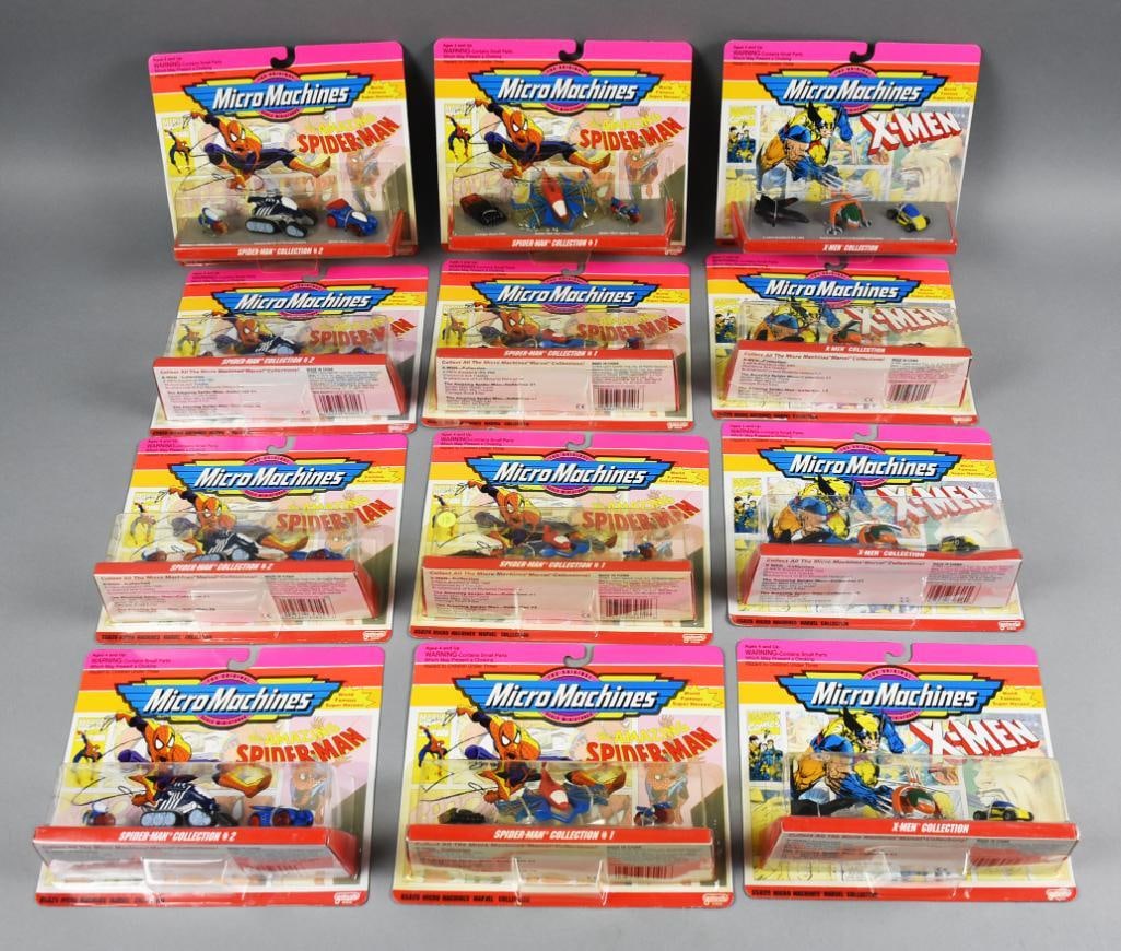 (12) 1993  Micro Machine Spider-Man, X-Men Galoob MIP-NOS (1 of 3)
