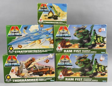 (5) 1989 Mega Force Military Vehicles-MIB-NOS
