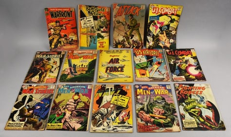 (14) 1957-60 Silver Age DC & Carlton Military Comic Books
