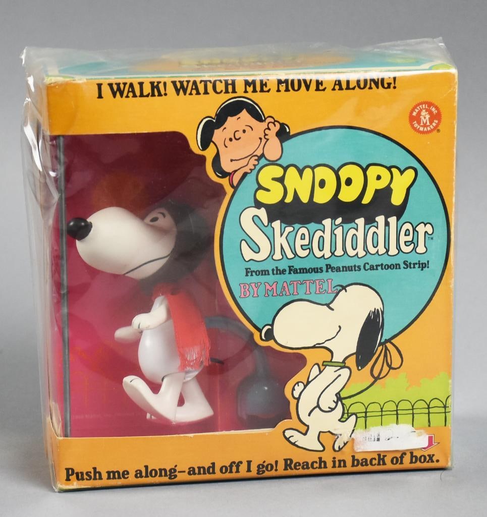 SCARCE 1968 Mattel Snoopy Skediddler-MIB-NOS: Lot is a SCARCE 1968 Mattel Snoopy Skediddler MIB-NOS. Single owner collection from the largest toy collector on the West Coast.