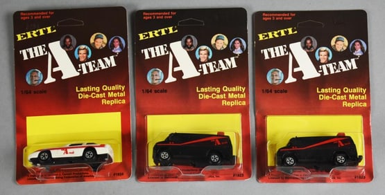 (3) 1983 Ertl The A-Team Die-Cast Replica - MOC-NOS