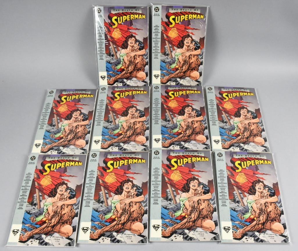 (10) 1993 DC Comics Death of Superman, 1st Edition, Sleeved (1 of 3)