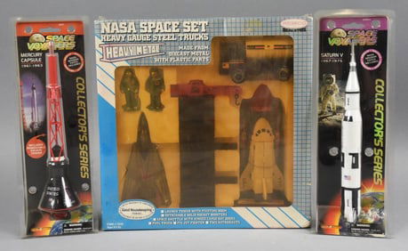 (3) 1988, 1999 Various Mfg NASA Space Toys-MIP-NOS
