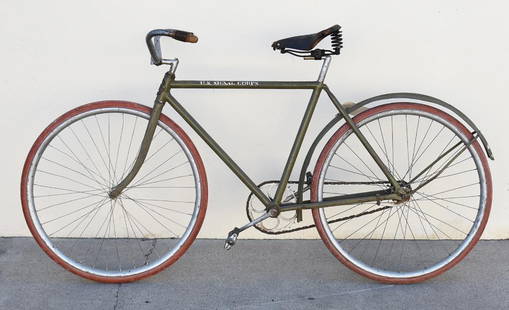 c1900 The Kirk Mfg Co Yale Bicycle, Rough Riders Movie Prop: This really great antique bike is from the 1997 movie Rough Riders starring Tom Berenger as Theodore Roosevelt, set in 1898. The bike was manufactured by The Kirk Mfg Co in the Yale model, an example