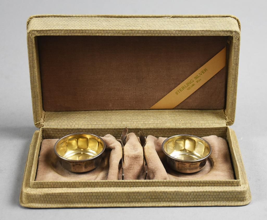 Vintage Sterling Open Salts with Spoons Original Box (1 of 6)