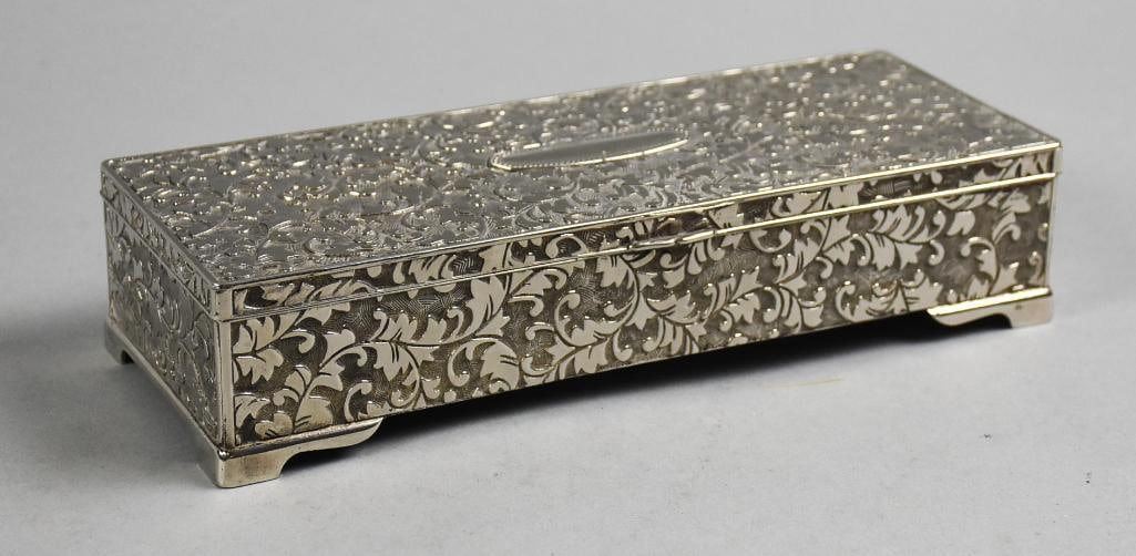Vintage International Silver Plated Foliate Jewelry Box (1 of 8)