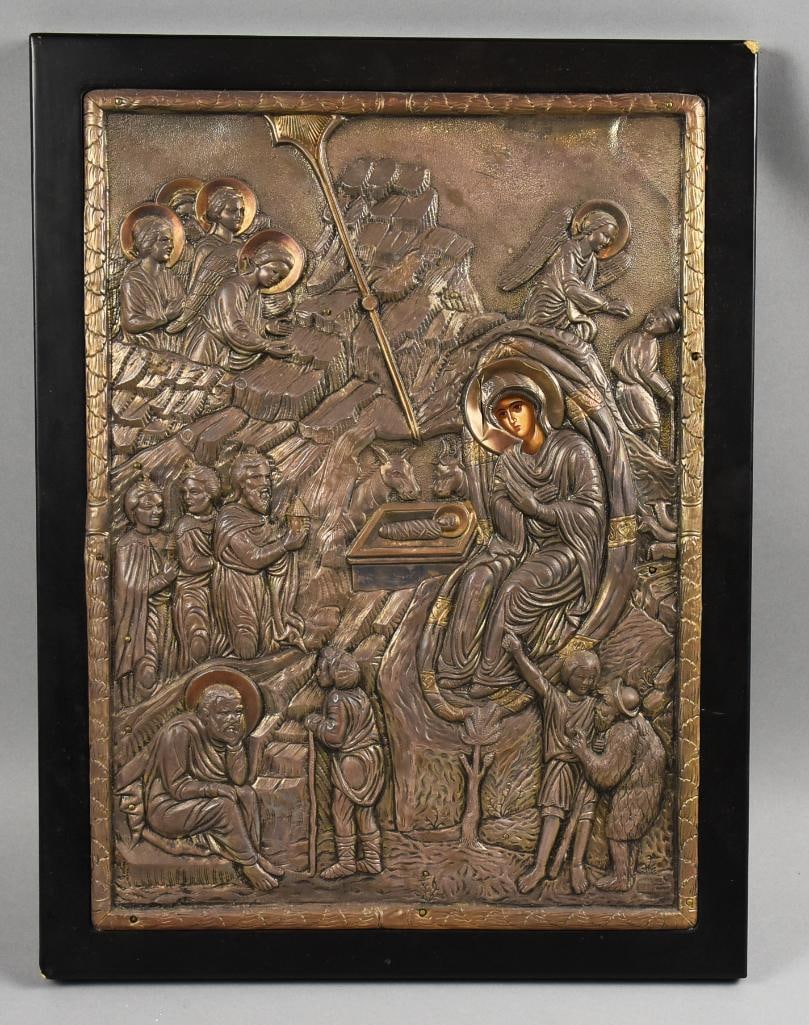Silver Mount Athos Byzantine Replica Icon 950 Canvas (1 of 6)
