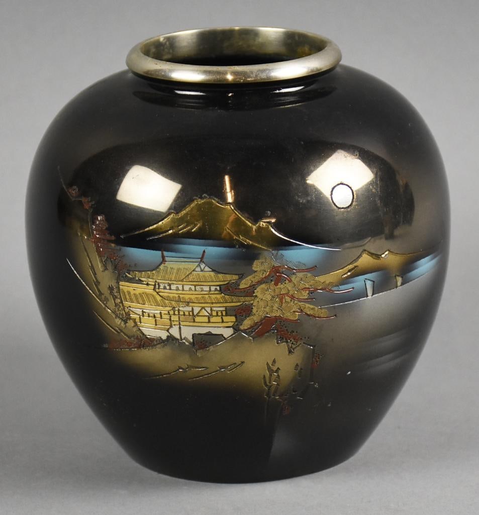 Vintage Japanese Mixed Metal Bulbous Vase (1 of 4)