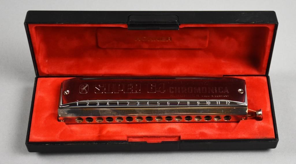 Vintage Hohner Super 64 Chromonica Harmonica in Box (1 of 5)