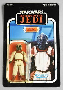 1983 Kenner Star Wars Klaatu ROTJ 77A Back Unpunched-NOS: Lot is a 1983 Kenner Star Wars Klaatu Return Of The Jedi 77A Back Unpunched NOS. Single owner collection from the largest toy collector on the West Coast. Klaatu Klaatu is a skiff guard in Jabba the H