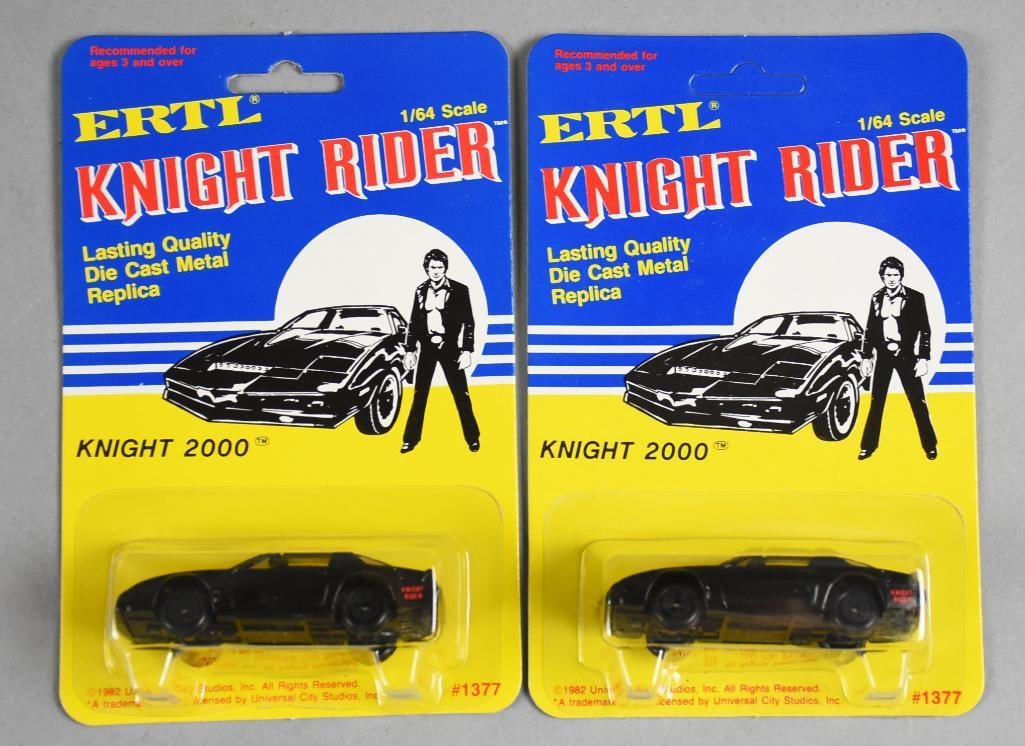(2) 1982 Ertl Knight Rider 1/64 Knight 2000 Die-Cast-MIB-NOS (1 of 2)