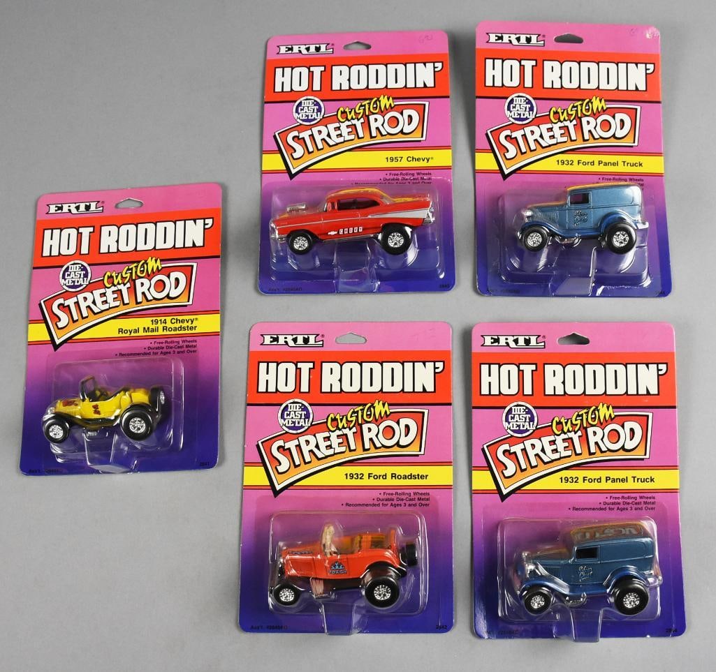 (5) 1989 Ertl Hot Roddin' Custom Street Rod-MOC-NOS (1 of 3)